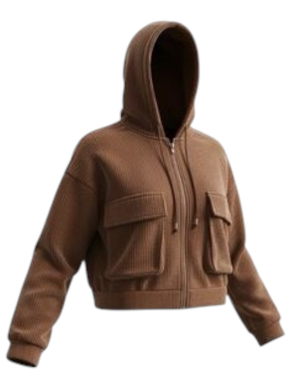 Coco & Shay Soft Corduroy Cropped Hooded Jacket Size XL